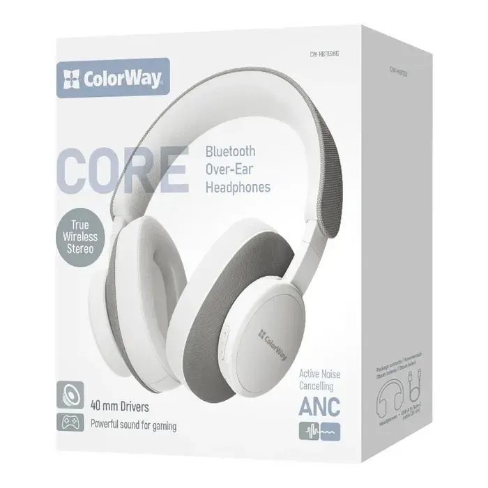 Наушники ColorWay Core ANC White/Gray (CW-HBT03WG) изображение 12