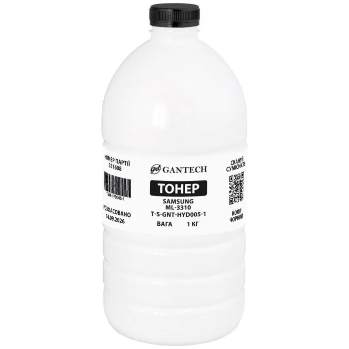 Тонер Samsung ML-3310, bottle 1 kg Gantech (TSM-HYD005-1)