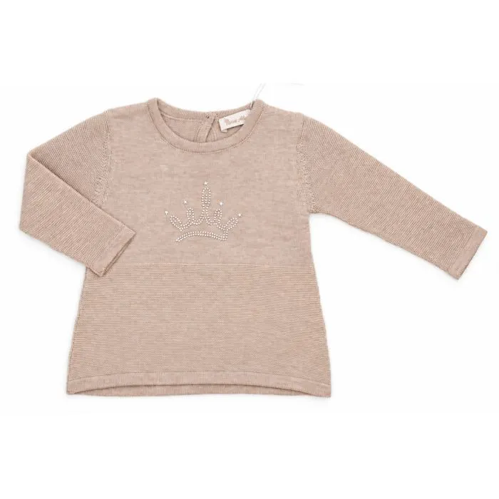 Кофта дитяча Na з коронкою (NNS 18-031-86G-beige)