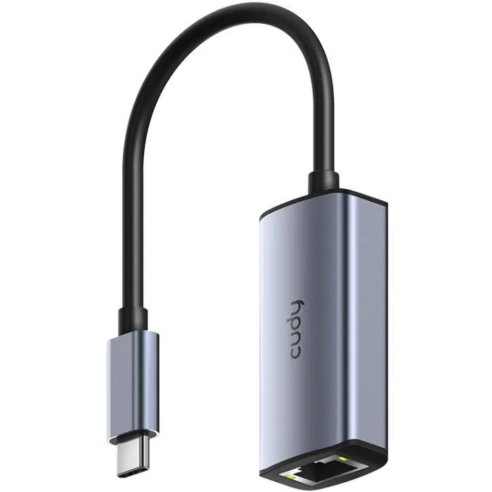 Перехідник USB-C to RJ45 Ethernet 2500Mbps gray Cudy (UE25C)
