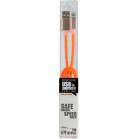 Дата кабель USB 2.0 AM to Lightning 1.0m Or (силикон) оранжевый LogicPower (5146) зображення 3