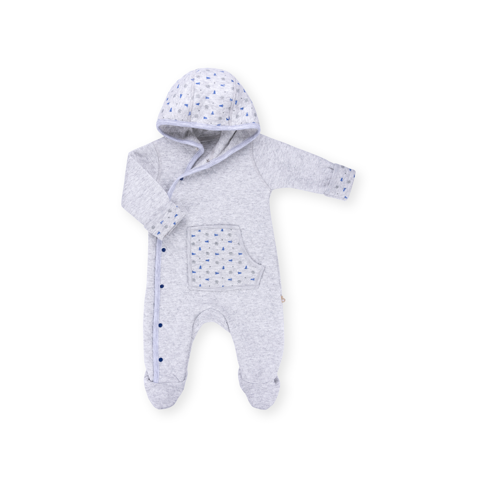 Чоловічок Bibaby на кнопочках з кишенькою (60186-56B-gray-blue)