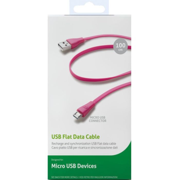 Дата кабель USB 2.0 AM to Micro 5P 1.0m pink Cellularline (USBDATACMICROUSBP) изображение 3