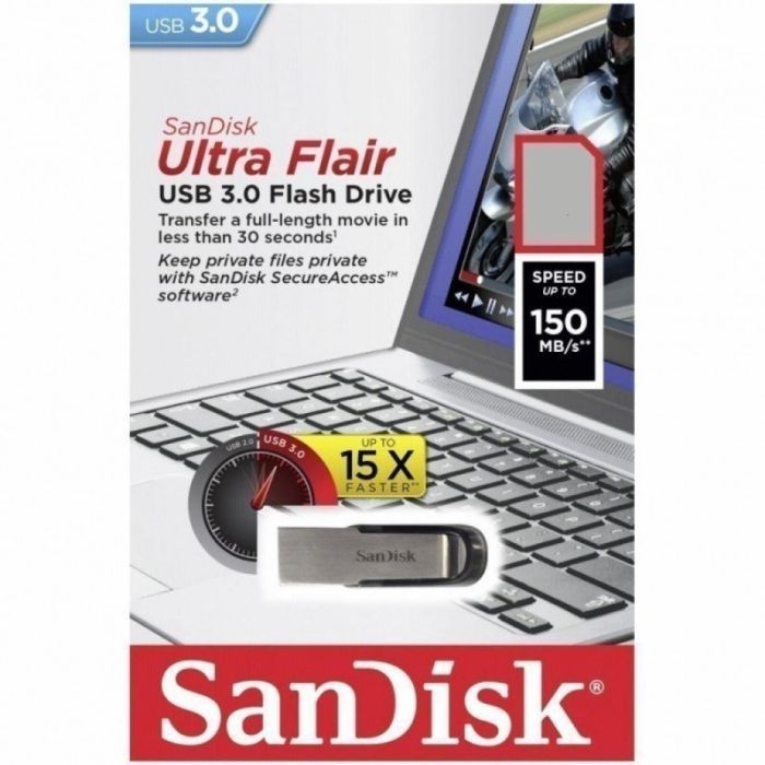 USB флеш накопитель SanDisk 128GB Ultra Flair Blue USB 3.0 (SDCZ73-128G-G46B) изображение 5