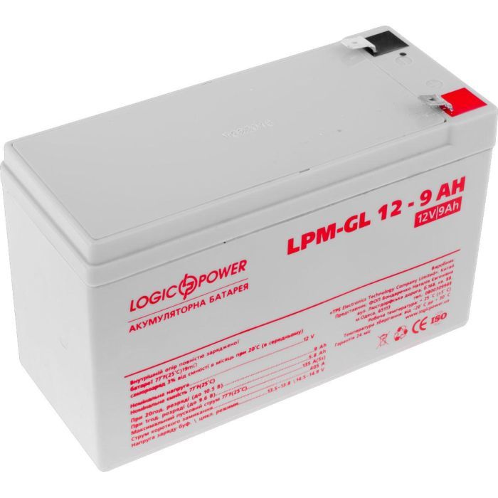 Батарея к ИБП LogicPower LPM-GL 12В 9Ач (6563) изображение 2