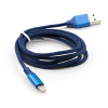 Дата кабель USB 2.0 AM to Lightning nylon 1m blue Vinga (VCPDCLNB21B) изображение 2