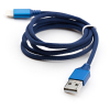 Дата кабель USB 2.0 AM to Lightning nylon 1m blue Vinga (VCPDCLNB21B) изображение 3