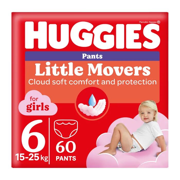 Подгузники Huggies Pants 6 (15-25 кг) для девочек 60 шт (5029053564135)