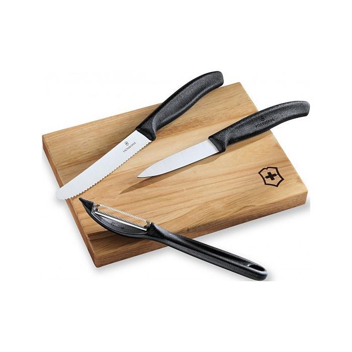 Набор ножей Victorinox SwissClassic из 3 предметов Черный с овощечисткой (6.7113.31) изображение 2