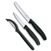 Набір ножів Victorinox SwissClassic из 3 предметов Черный с овощечисткой (6.7113.31)