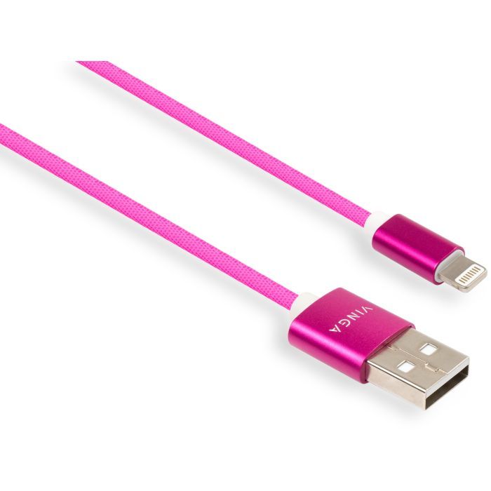 Дата кабель USB 2.0 AM to Lightning 1.0m rainbow nylon Vinga (VCPDCLCOLNB1RS) зображення 2