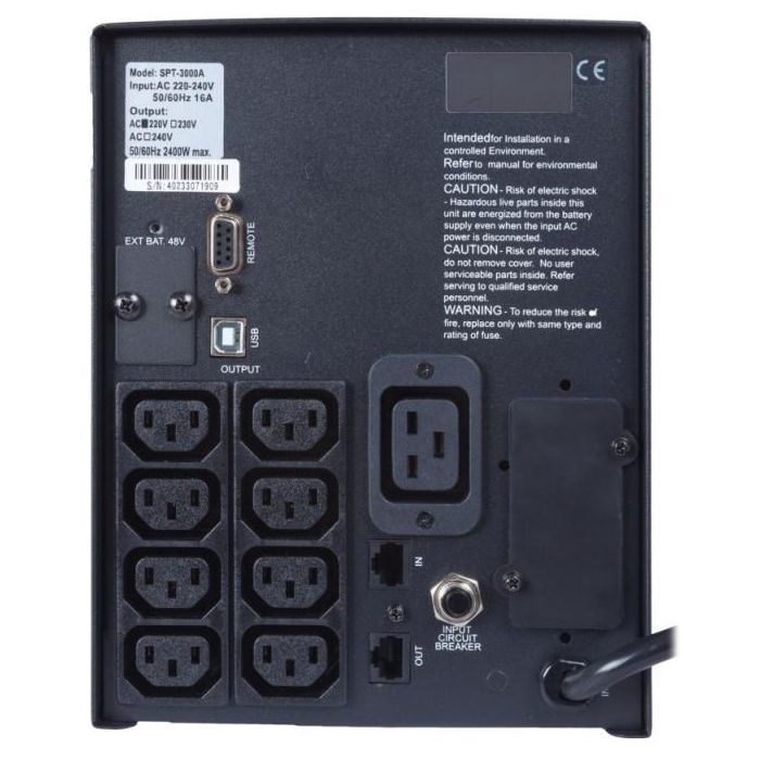 Источник бесперебойного питания Powercom SPT-3000-II LCD Powercom (SPT.3000.II.LCD) изображение 3
