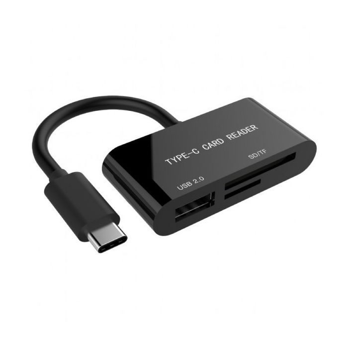 Считыватель флеш-карт Gembird Type-C SD/TF + USB2.0 (UHB-CR3-02)