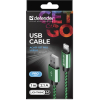 Дата кабель USB 2.0 AM to Lightning 1.0m ACH01-03T 2.1A green Defender (87810) изображение 3