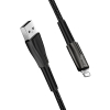 Дата кабель USB 2.0 AM to Lightning 1.0m zinc alloy + led black ColorWay (CW-CBUL035-BK) изображение 5