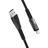 Дата кабель USB 2.0 AM to Lightning 1.0m zinc alloy + led black ColorWay (CW-CBUL035-BK) изображение 6
