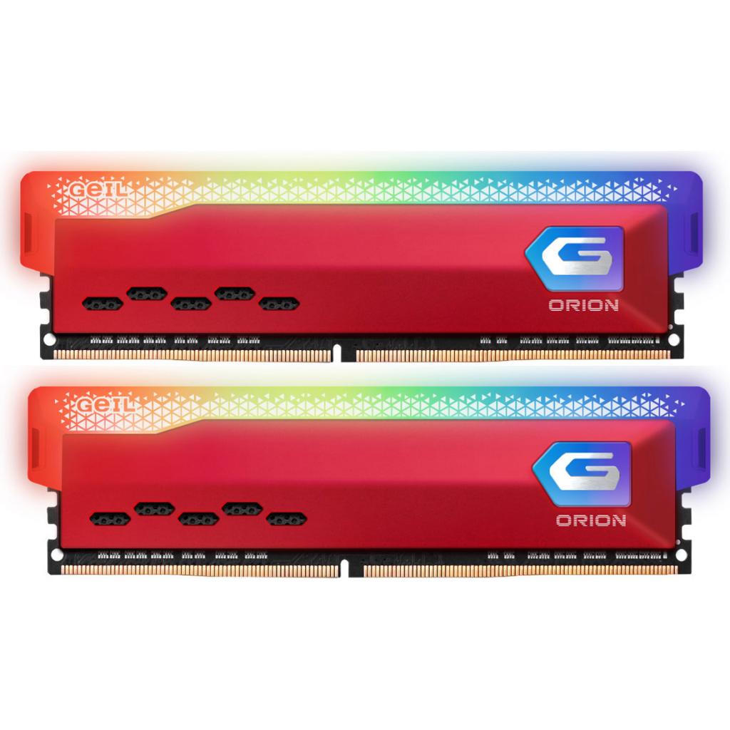 Модуль памяти для компьютера DDR4 16GB (2x8GB) 3600 MHz Orion RGB Racing Red Geil (GOSR416GB3600C18BDC)
