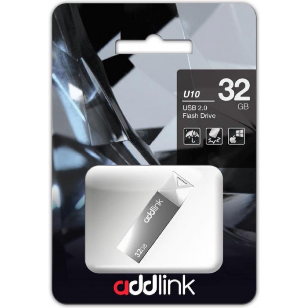 USB флеш накопитель AddLink 32GB U10 Gray USB 2.0 (ad32GBU10G2) изображение 2
