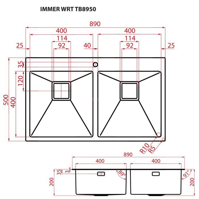 Мийка кухонна Weilor IMMER WRT TB8950 зображення 8