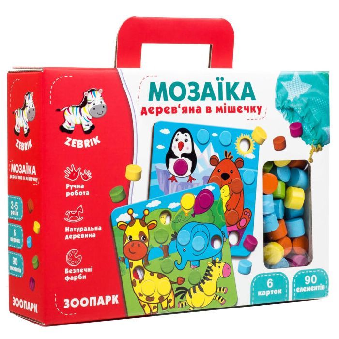 Развивающая игрушка Vladi Toys Мозаика деревянная Ферма (ZB2002-01)