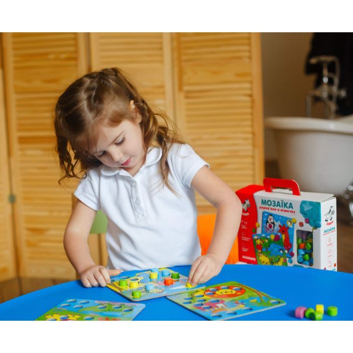 Развивающая игрушка Vladi Toys Мозаика деревянная Ферма (ZB2002-01) изображение 3