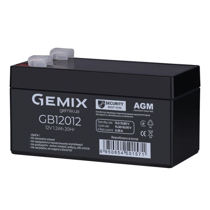 Батарея до ДБЖ Gemix GB 12В 1.2Ач (GB12012) зображення 2