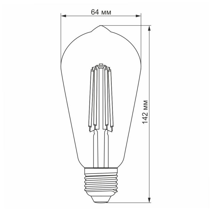 Лампочка Videx Filament ST64FD 6W E27 4100K 220V (VL-ST64FD-06274) изображение 3