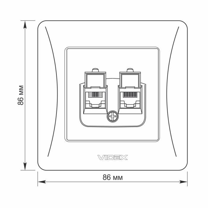 Комп'ютерна розетка Videx BINERA CAT6 + CAT3 подвійна кремова (VF-BNSK2PC6TF3-CR) зображення 6