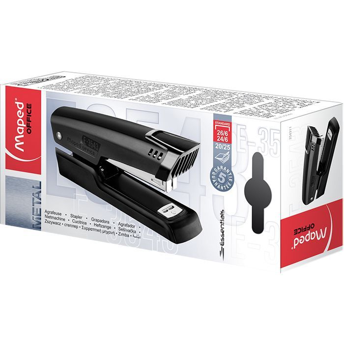 Степлер Maped ESSENTIALS METAL, металлический, 25л., (скобы 24/6, 26/6), ч (MP.354311) изображение 2
