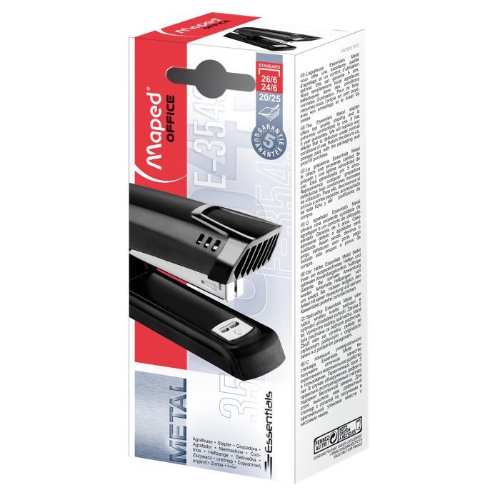 Степлер Maped ESSENTIALS METAL, металлический, 25л., (скобы 24/6, 26/6), ч (MP.354311) изображение 3