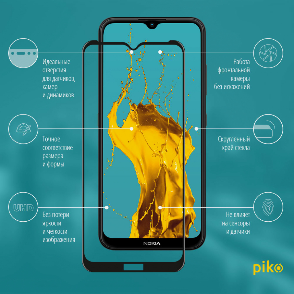 Стекло защитное Piko Full Glue Nokia 1.4 (1283126511820) изображение 2