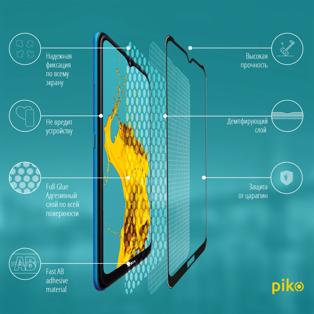 Стекло защитное Piko Full Glue Nokia 1.4 (1283126511820) изображение 3