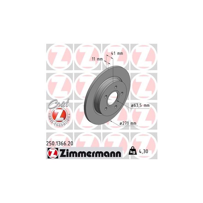 Гальмівний диск ZIMMERMANN 250.1366.20
