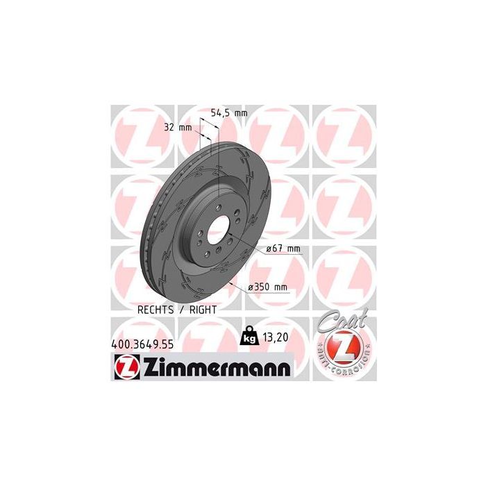 Тормозной диск ZIMMERMANN 400.3649.55