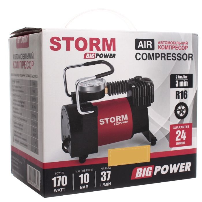 Автомобільний компресор Storm 10 Атм,37 л/хв, 170 Вт (20310) зображення 8