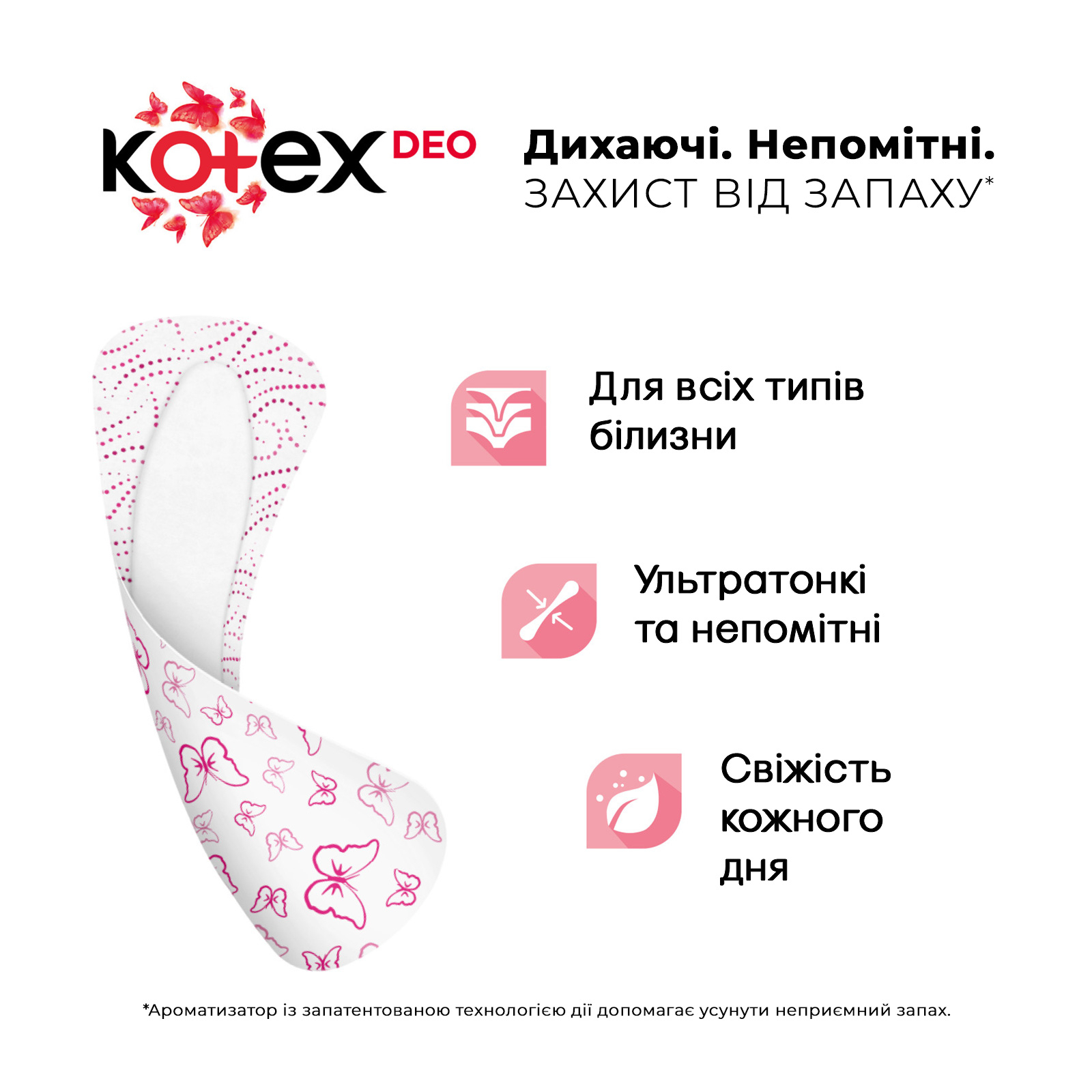 Ежедневные прокладки Kotex Ultraslim Deo 56 шт. (5029053548258/5029053548111) изображение 4