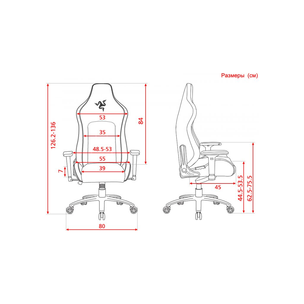 Крісло ігрове Razer Iskur Fabric (RZ38-02770300-R3G1) зображення 6