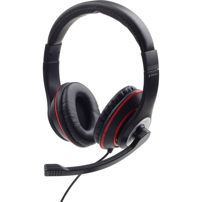 Наушники Gembird MHS-03 White/Red (MHS-03-WTRD)
