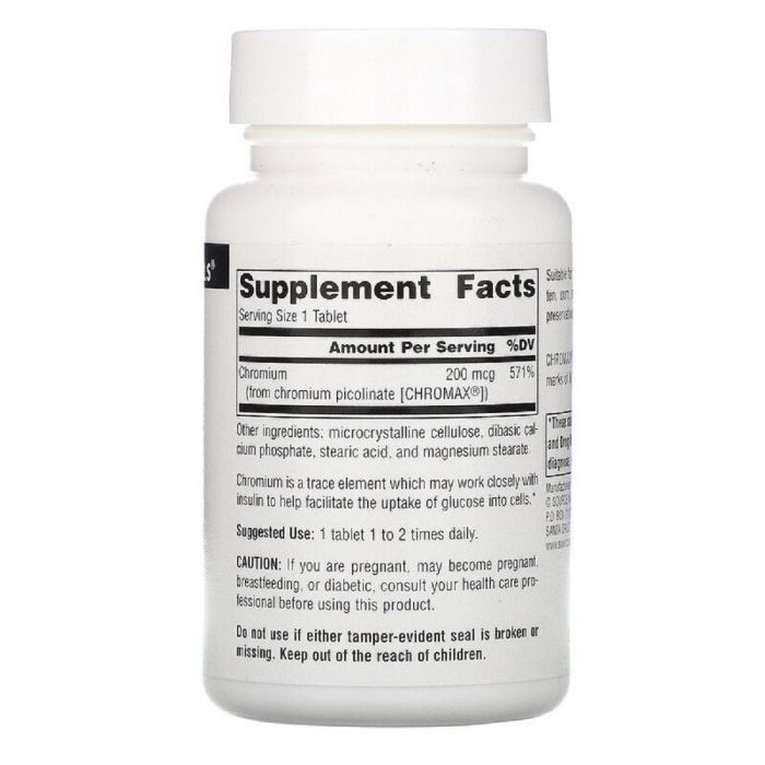 Мінерали Source Naturals Хром Піколінат 200мкг, 240 таблеток (SNS-00108) зображення 2