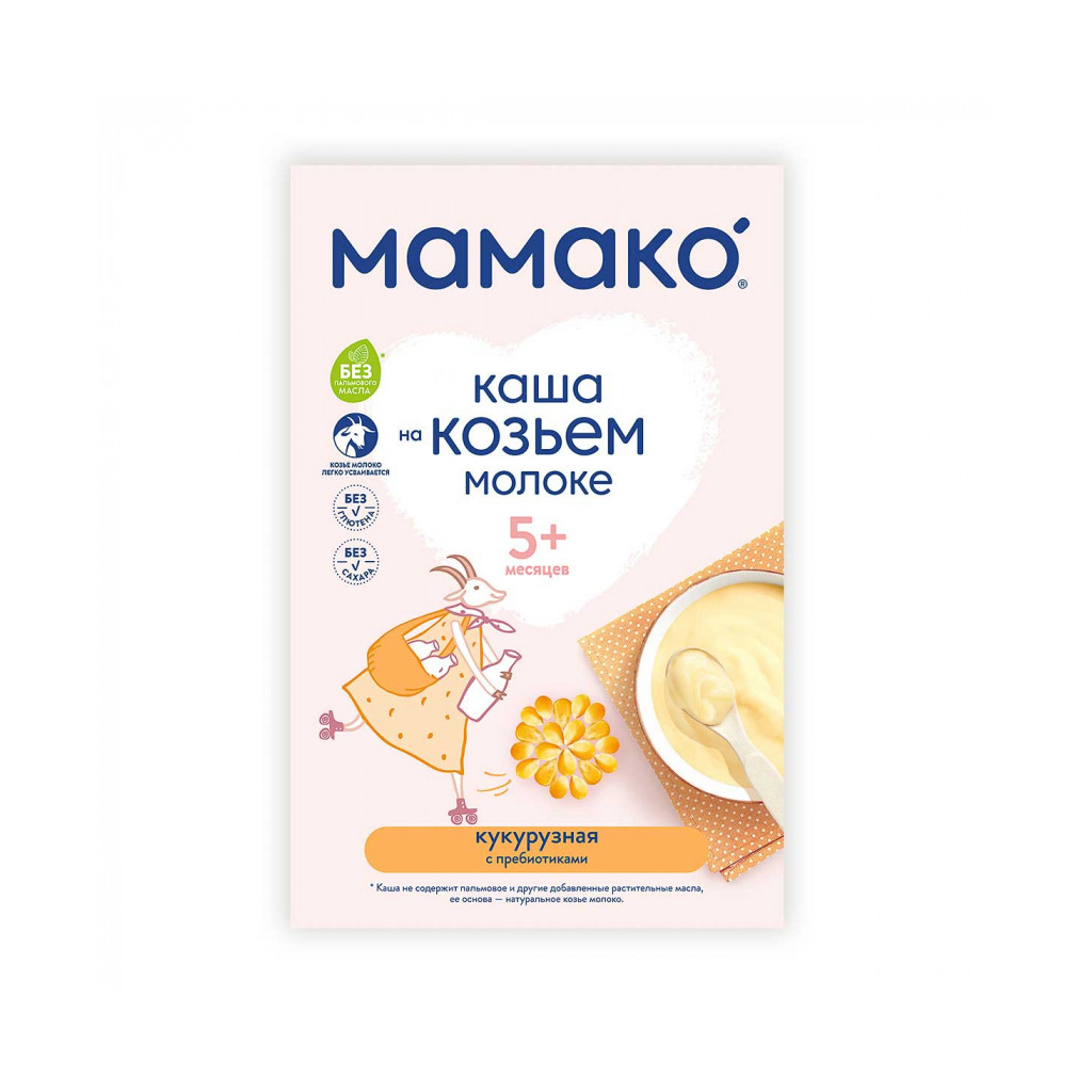 Детская каша MAMAKO кукурузная с пребиотиками на козьем молоке 200 г (4607088796434) изображение 4