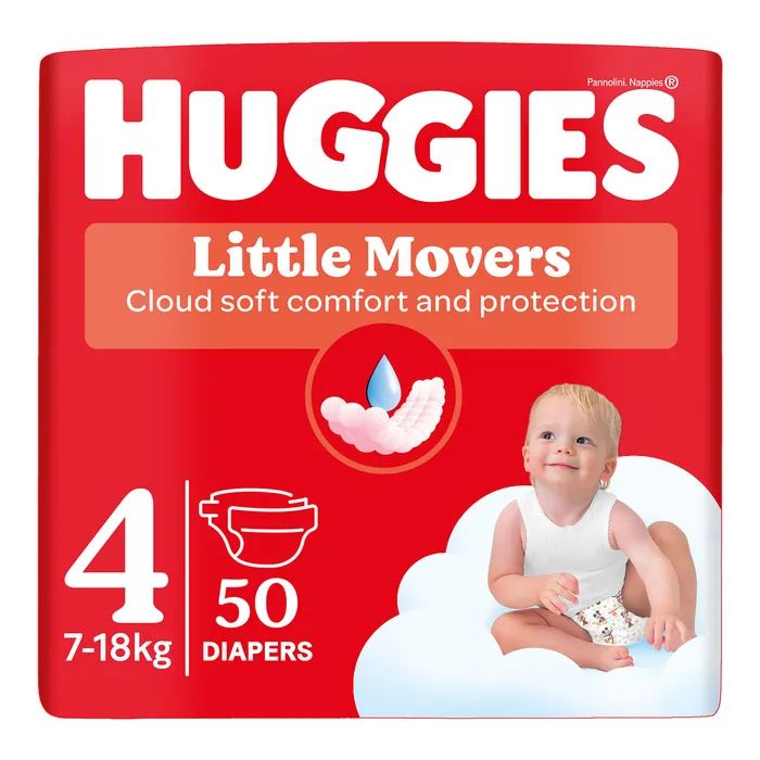 Подгузники Huggies Little Movers 4 (7-18 кг) Jumbo 50 шт (5029053567587)