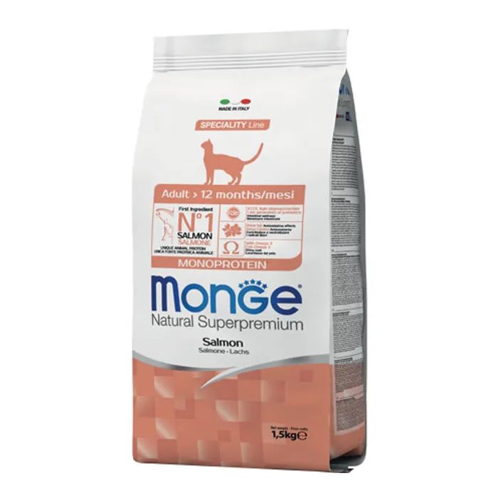 Сухий корм для кішок Monge Cat Adult з лососем 1.5 кг (8009470005517)