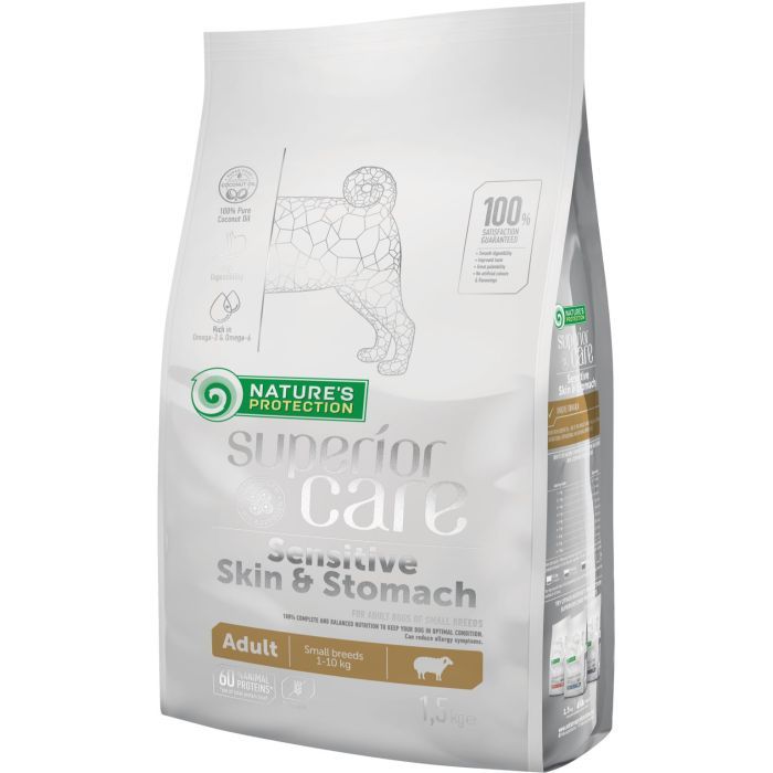 Сухий корм для собак Nature's Protection Superior Care Sensitive Skin&Stomach Small Breeds 1.5 кг (NPSC45794)