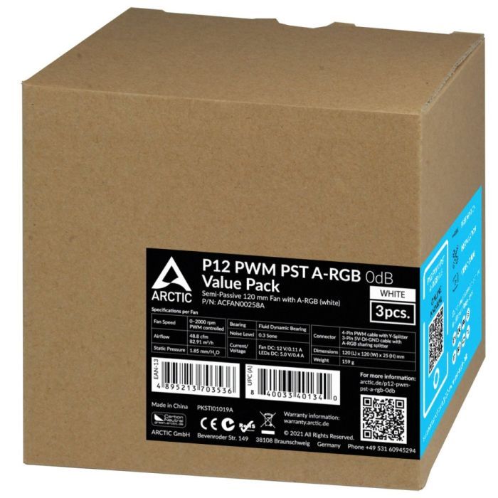 Кулер для корпуса Arctic P12 PWM PST A-RGB (ACFAN00258A) изображение 4