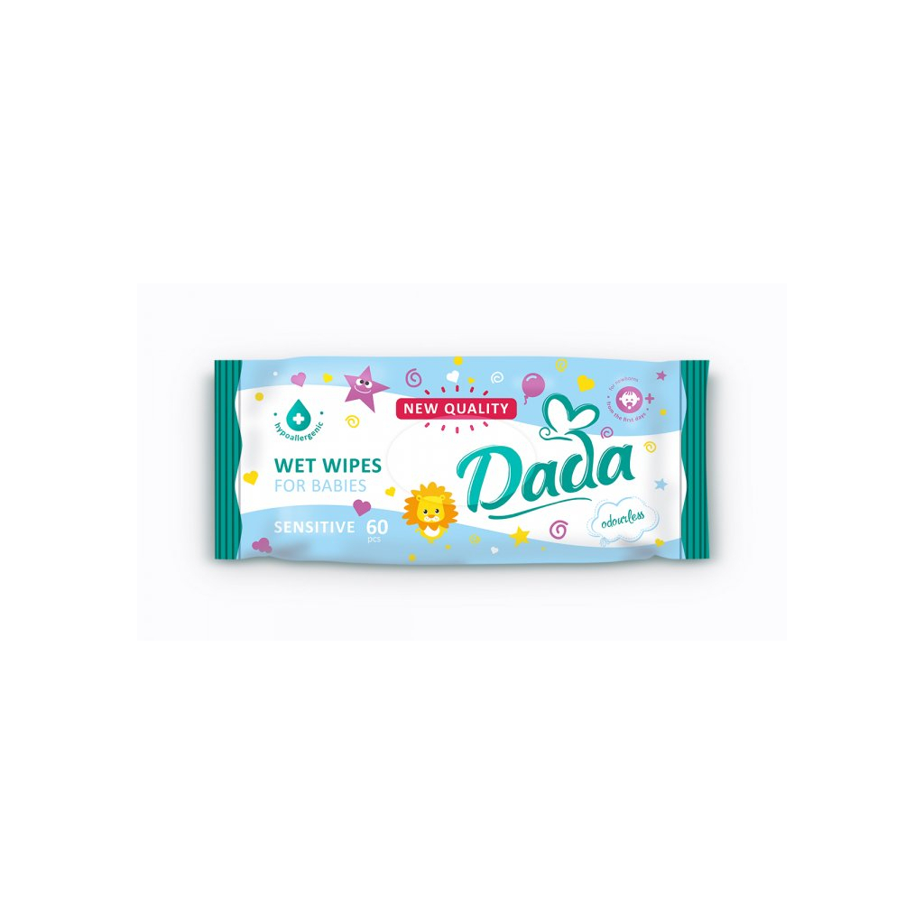 Детские влажные салфетки Dada без запаха 60 шт (4820174980368)