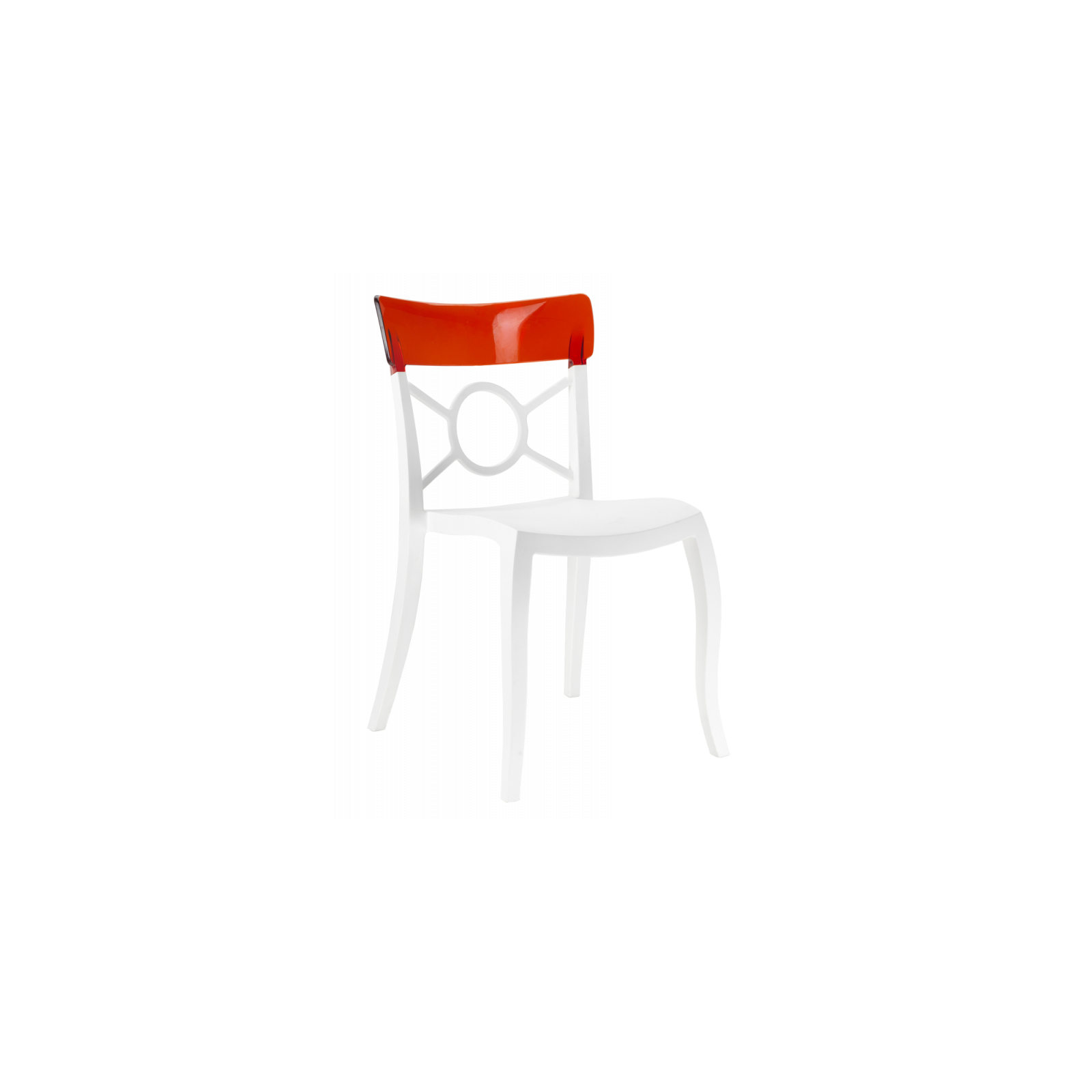 Кухонний стілець PAPATYA o-pera-s білий, верх прозоро-димчатий (2896)