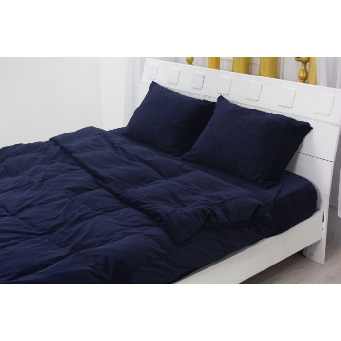 Постільна білизна MirSon Велюр Winter Frost 28-0006 Navy blue Velvet Полуторний (2200003998740) зображення 2