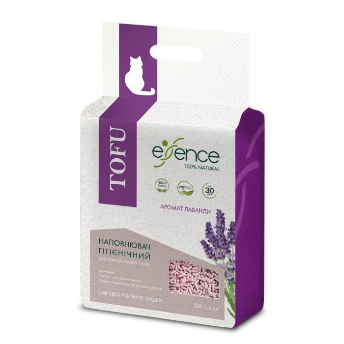Наповнювач для туалету Essence Tofu з ароматом лаванди 2 мм 6 л (4820261920024) зображення 2
