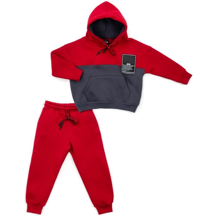 Спортивний костюм дитячий Cloise з худи на флісі (CL0215006-140-red)