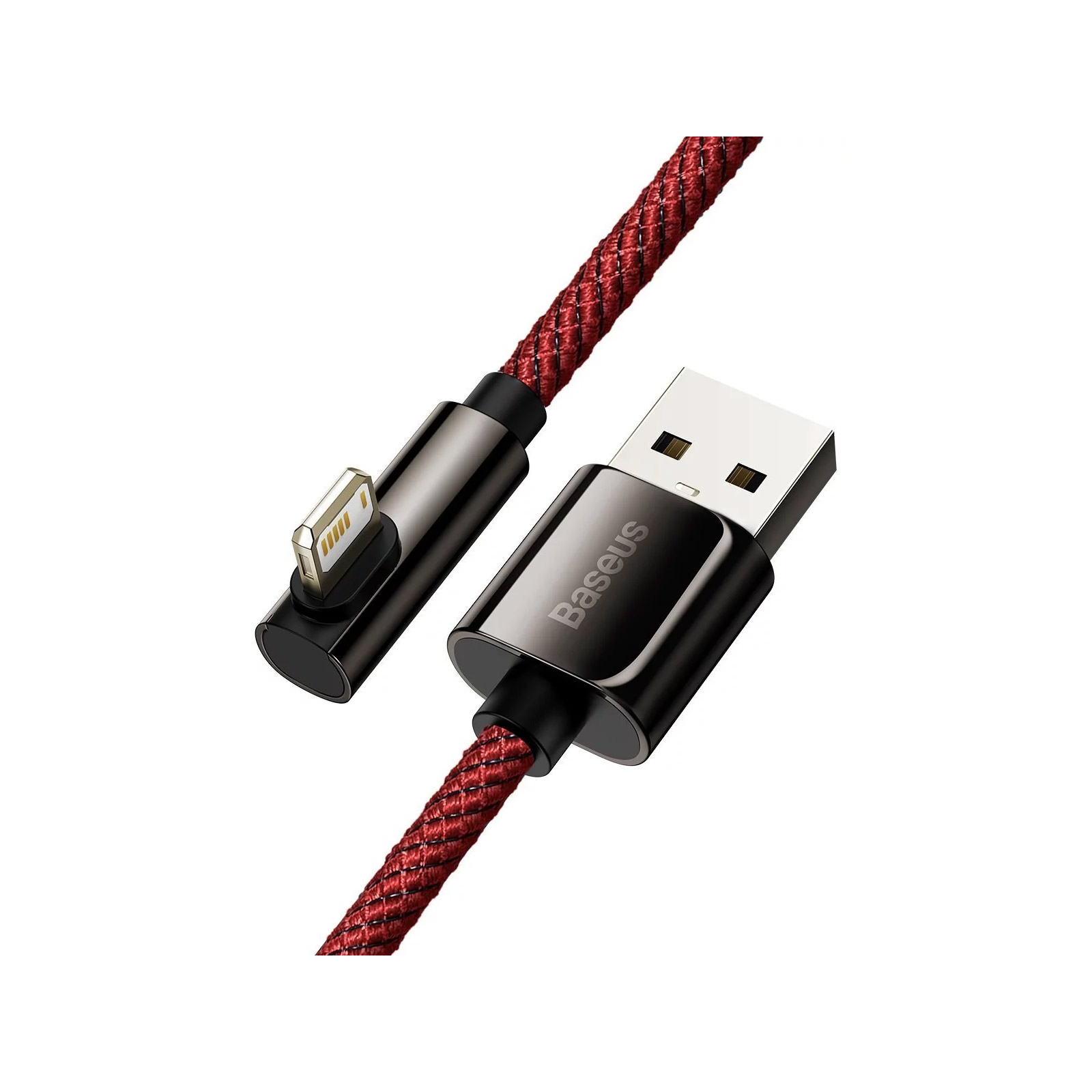 Дата кабель USB 2.0 AM to Lightning 1.0m CACS 2.4A 90 Legend Series Elbow Red Baseus (CACS000009) изображение 2
